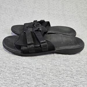 SOLE Mens Mendocino Orthotic Slide Sandal Black Adjustable Arch Support Sport 14